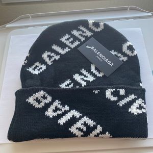 Black Balenciaga beanie